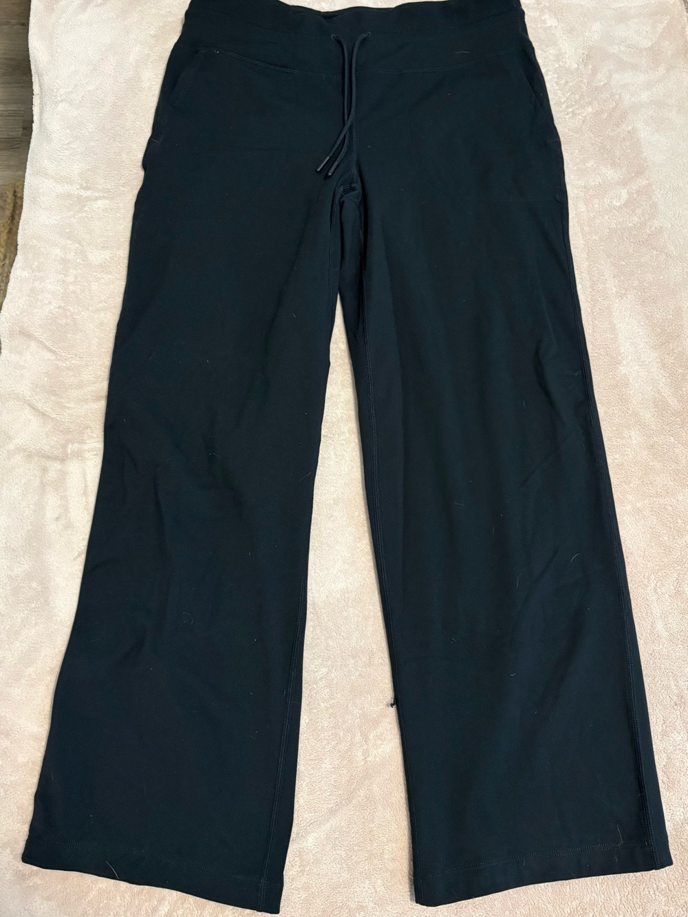 Black Drawstring Wide-Leg athletic Pants